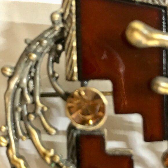 Costume Fashion Jewelry Metal Brooch Pin Pendant Art Deco Inspired OOAK Preowned - Picture 5 of 7